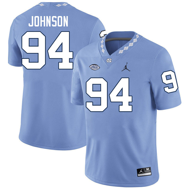 #94 Isaiah Johnson North Carolina Tar Heels Jerseys,Apparels,Uniforms Stitched-Carolina Blue #94 Isaiah Johnson North Carolina Tar Heels Jerseys,Apparels,Uniforms Stitched-Carolina Blue